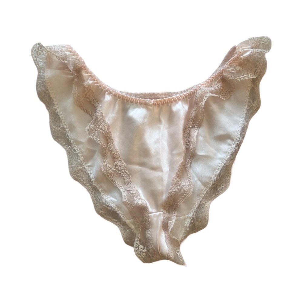 Christian Dior Pink Satin Lace Trim Panties